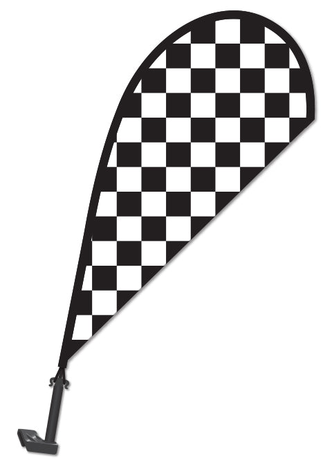 Clip On Paddle Flag - Black/ White checkered