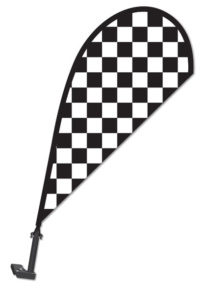 Clip On Paddle Flag - Black/ White checkered