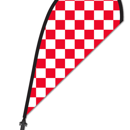 Clip On Paddle Flag - Red/ White checkered