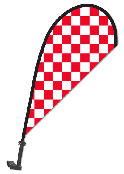 Clip On Paddle Flag - Red/ White checkered