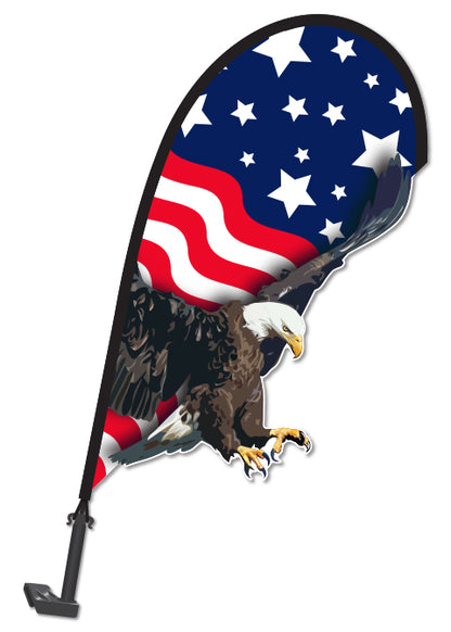 Clip On Paddle Flag - US Flag with Eagle