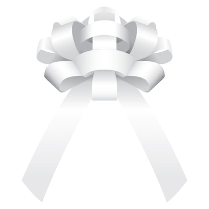 30" Magnetic Car Bow - White