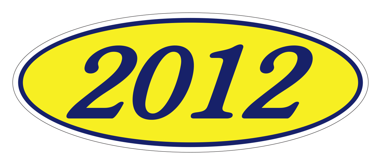 Oval Year Model Stickers - Blue/Yellow