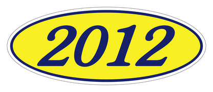 Oval Year Model Stickers - Blue/Yellow