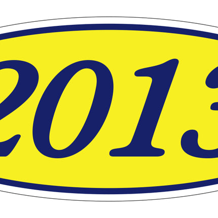 Oval Year Model Stickers - Blue/Yellow