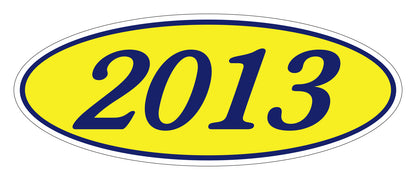 Oval Year Model Stickers - Blue/Yellow
