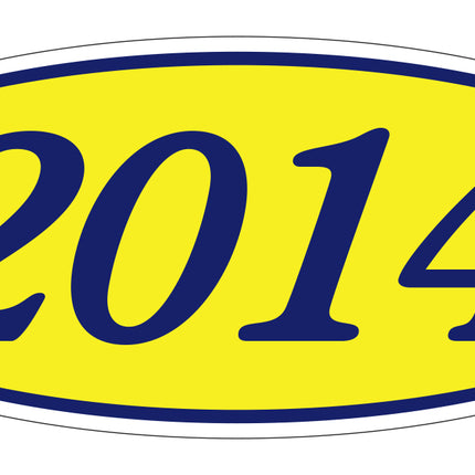 Oval Year Model Stickers - Blue/Yellow