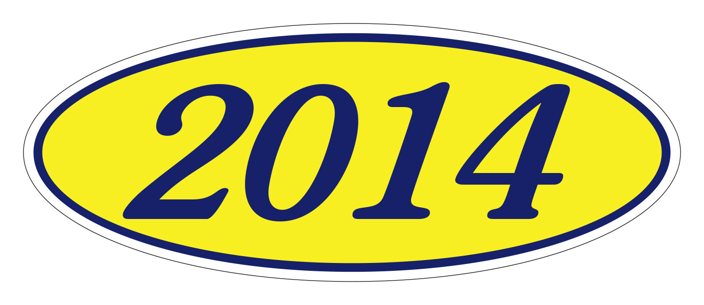 Oval Year Model Stickers - Blue/Yellow