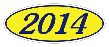 Oval Year Model Stickers - Blue/Yellow
