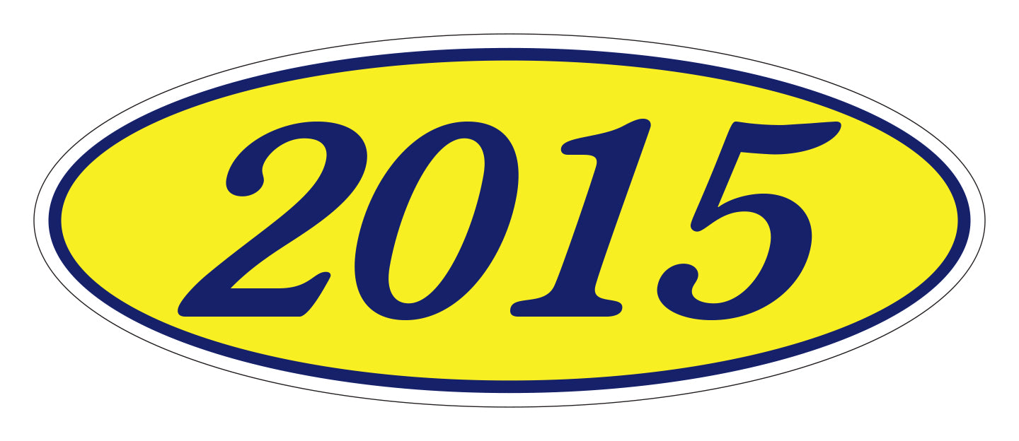 Oval Year Model Stickers - Blue/Yellow