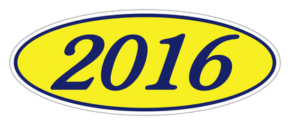 Oval Year Model Stickers - Blue/Yellow