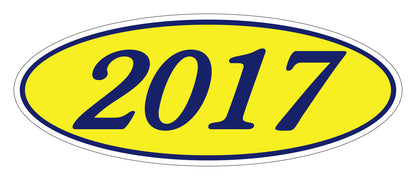 Oval Year Model Stickers - Blue/Yellow