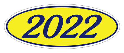 Oval Year Model Stickers - Blue/Yellow