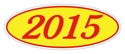 Oval Year Model Stickers - Red/Yellow