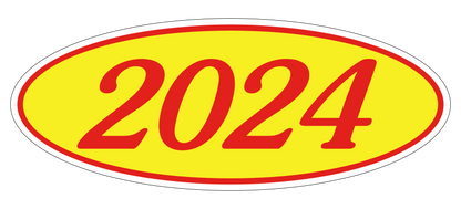 Oval Year Model Stickers - Red/Yellow