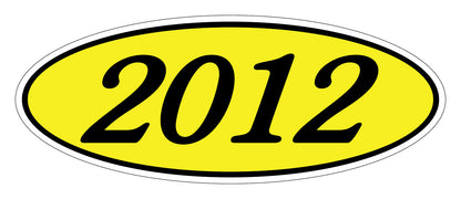 Oval Year Model Stickers - Black on Yellow
