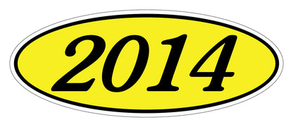 Oval Year Model Stickers - Black on Yellow