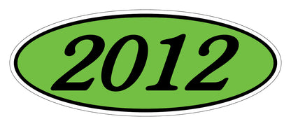 Oval Year Model Stickers - Black on Green