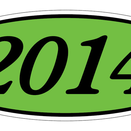 Oval Year Model Stickers - Black on Green