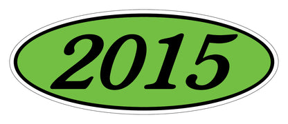 Oval Year Model Stickers - Black on Green