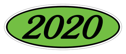 Oval Year Model Stickers - Black on Green