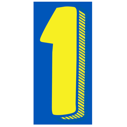 7.5" Blue/Yellow Adhesive Number