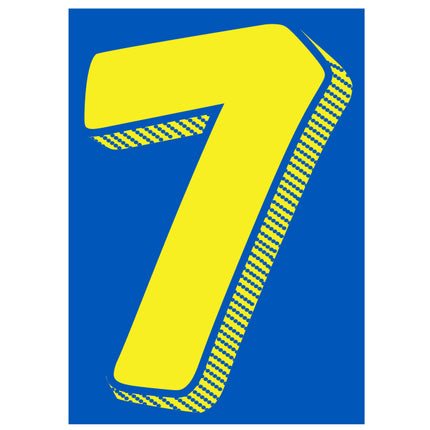 7.5" Blue/Yellow Adhesive Number