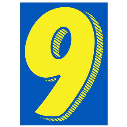 7.5" Blue/Yellow Adhesive Number