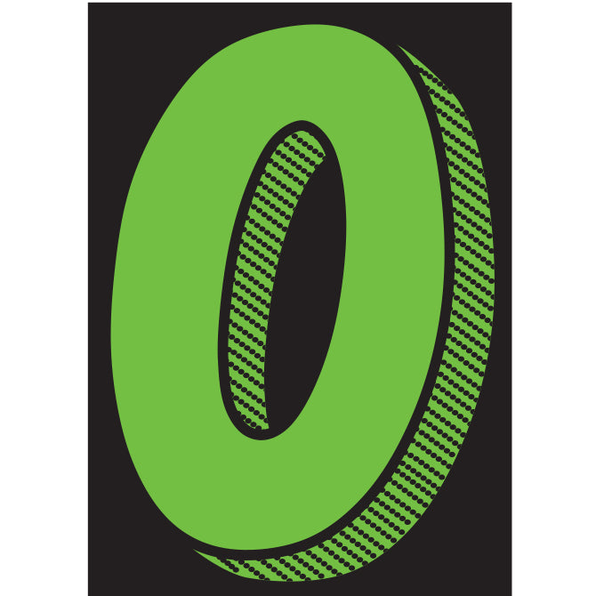 7.5" Chartreuse Adhesive Number