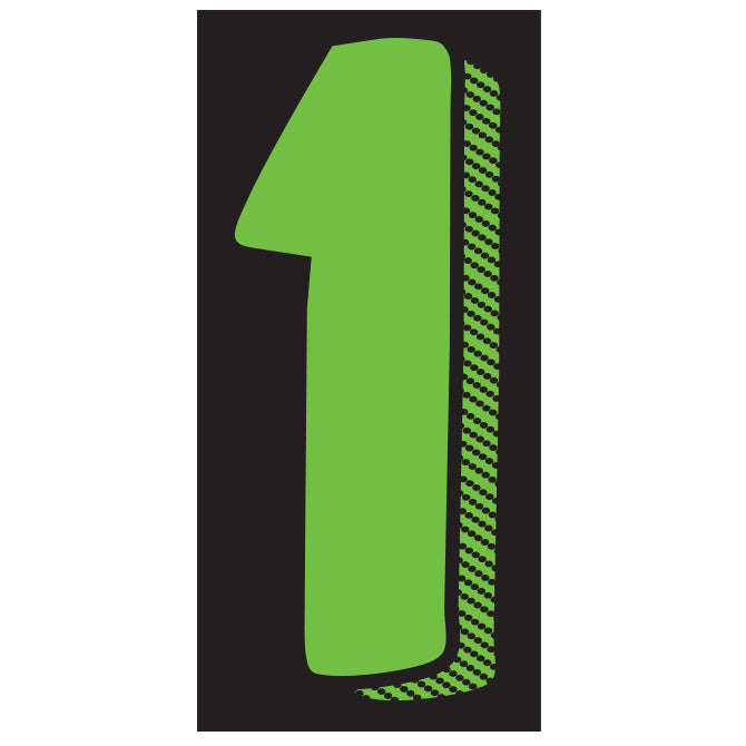 7.5" Chartreuse Adhesive Number