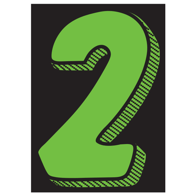 7.5" Chartreuse Adhesive Number
