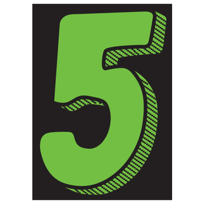 7.5" Chartreuse Adhesive Number