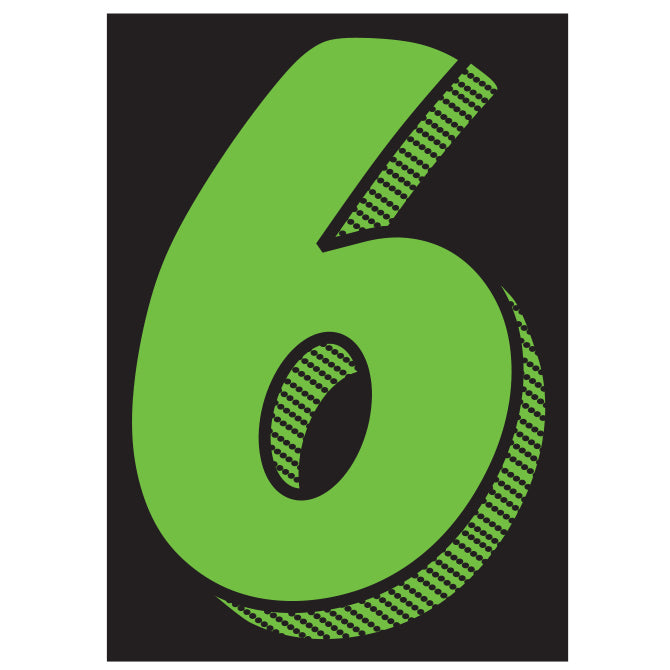 7.5" Chartreuse Adhesive Number