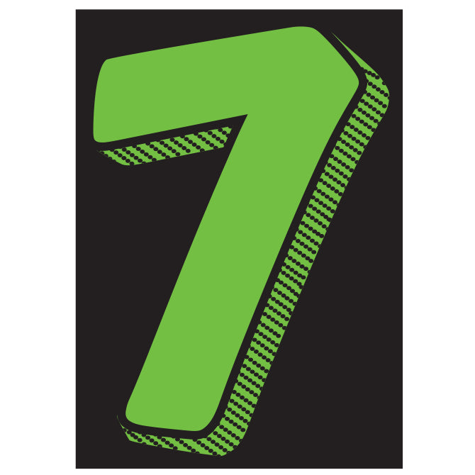 7.5" Chartreuse Adhesive Number