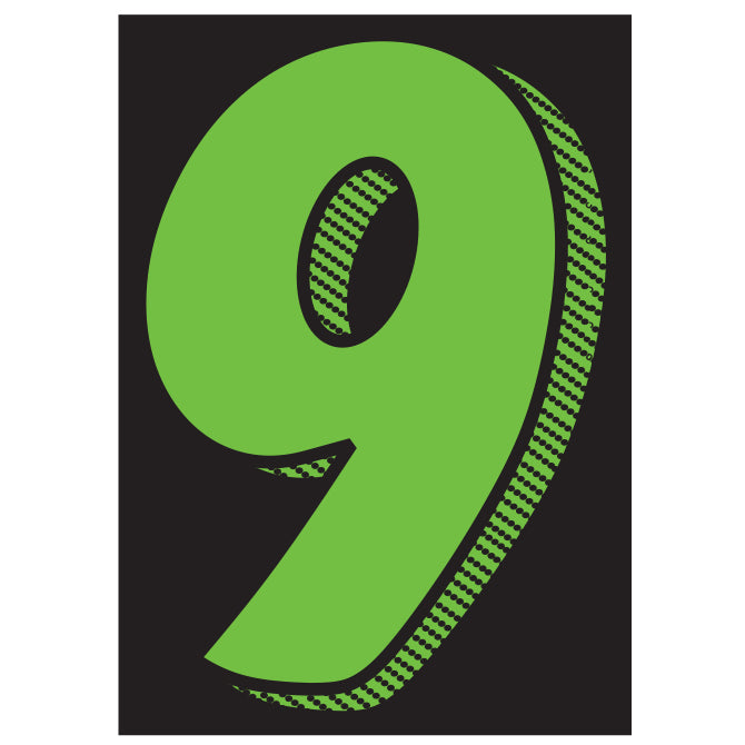 7.5" Chartreuse Adhesive Number