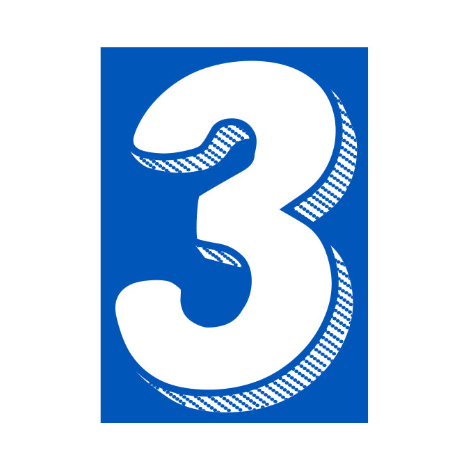7.5" White/Blue Adhesive Number