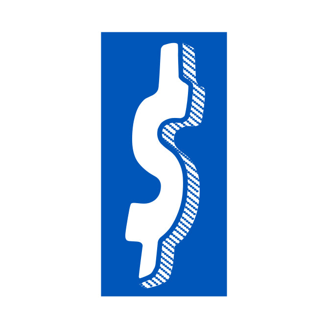 7.5" White/Blue Adhesive Number