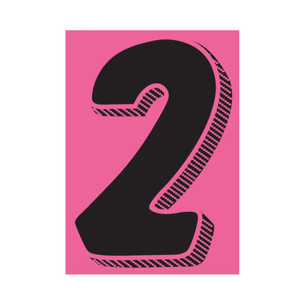 7.5" Hot Pink/Black Adhesive Number