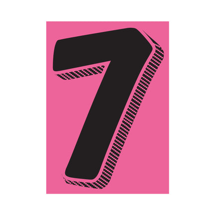 7.5" Hot Pink/Black Adhesive Number