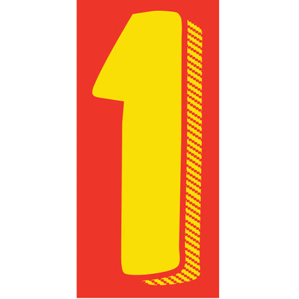 7.5" Red/Yellow Adhesive Number