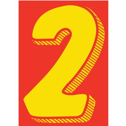 7.5" Red/Yellow Adhesive Number
