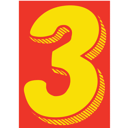 7.5" Red/Yellow Adhesive Number