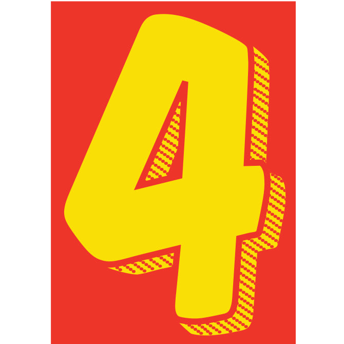 7.5" Red/Yellow Adhesive Number