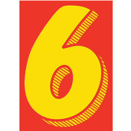 7.5" Red/Yellow Adhesive Number