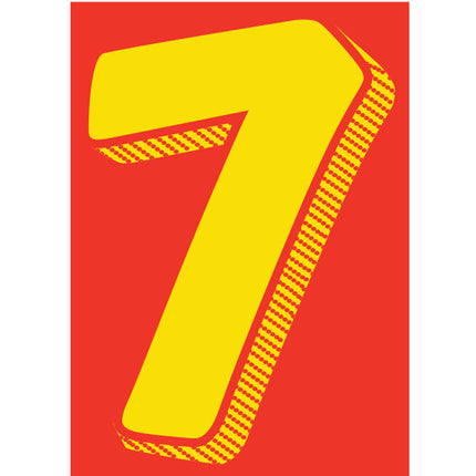 7.5" Red/Yellow Adhesive Number