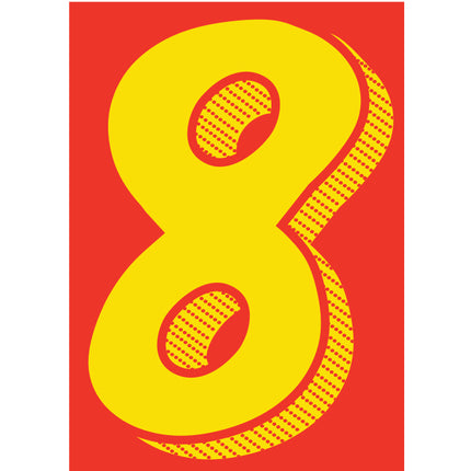 7.5" Red/Yellow Adhesive Number