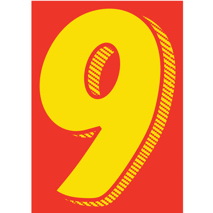 7.5" Red/Yellow Adhesive Number