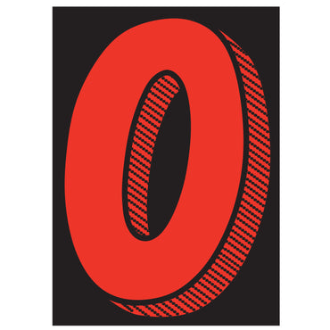 7.5" Black/Red/White Adhesive Number