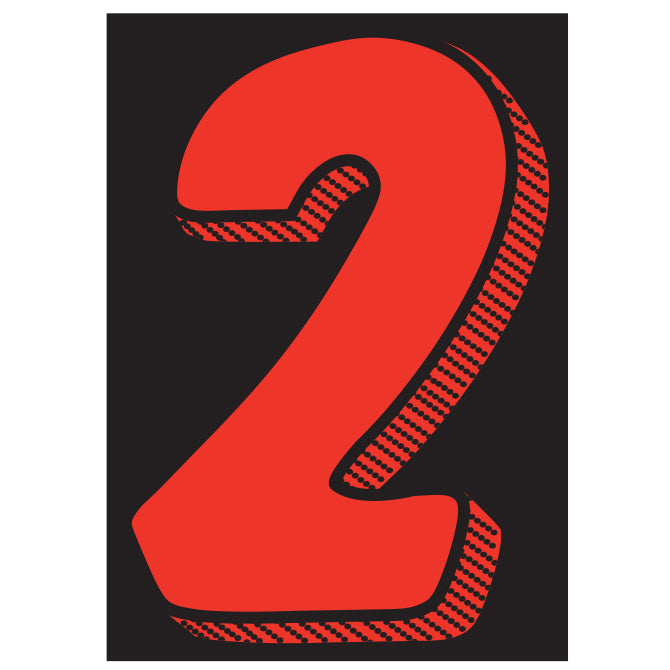 7.5" Black/Red/White Adhesive Number