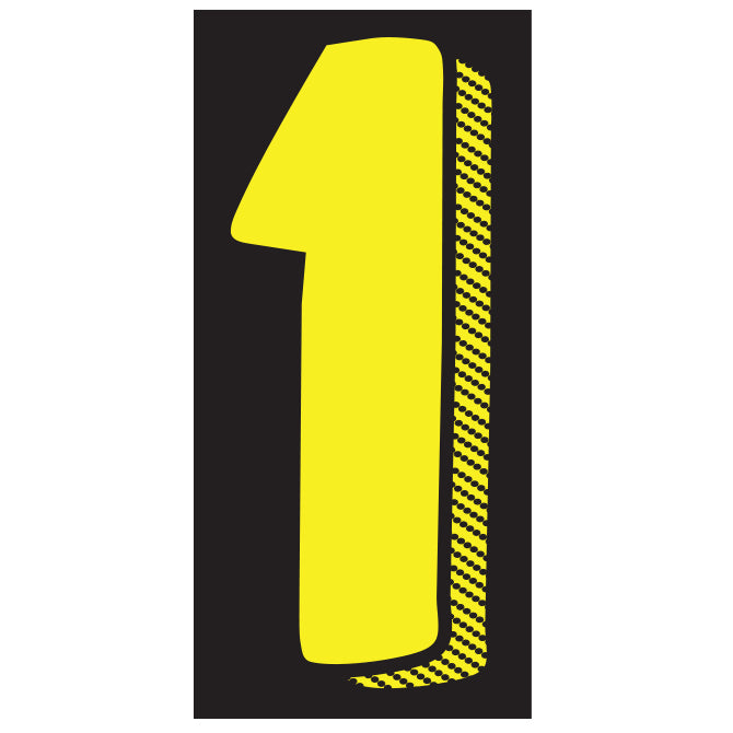 7.5" Black/Yellow Adhesive Number